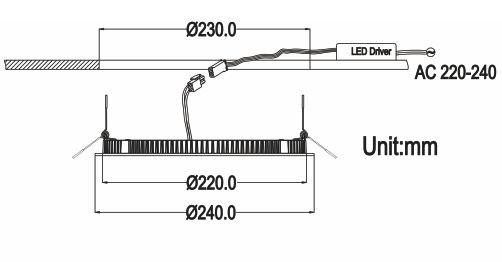 240mm CLPC round LED panel light-2